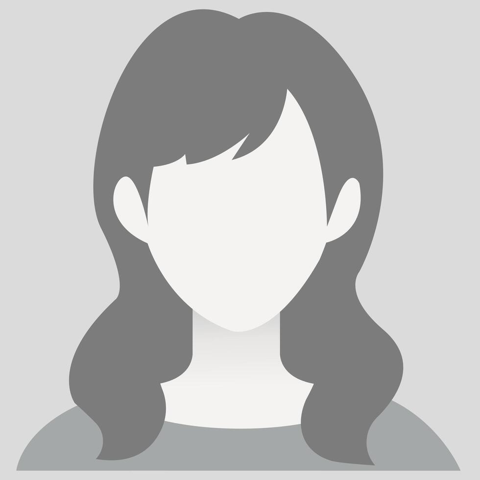Placeholder Avatar Female Person Default Woman Avatar Image Gray Profile Anonymous Face Picture Illustration Isolated On White Vector